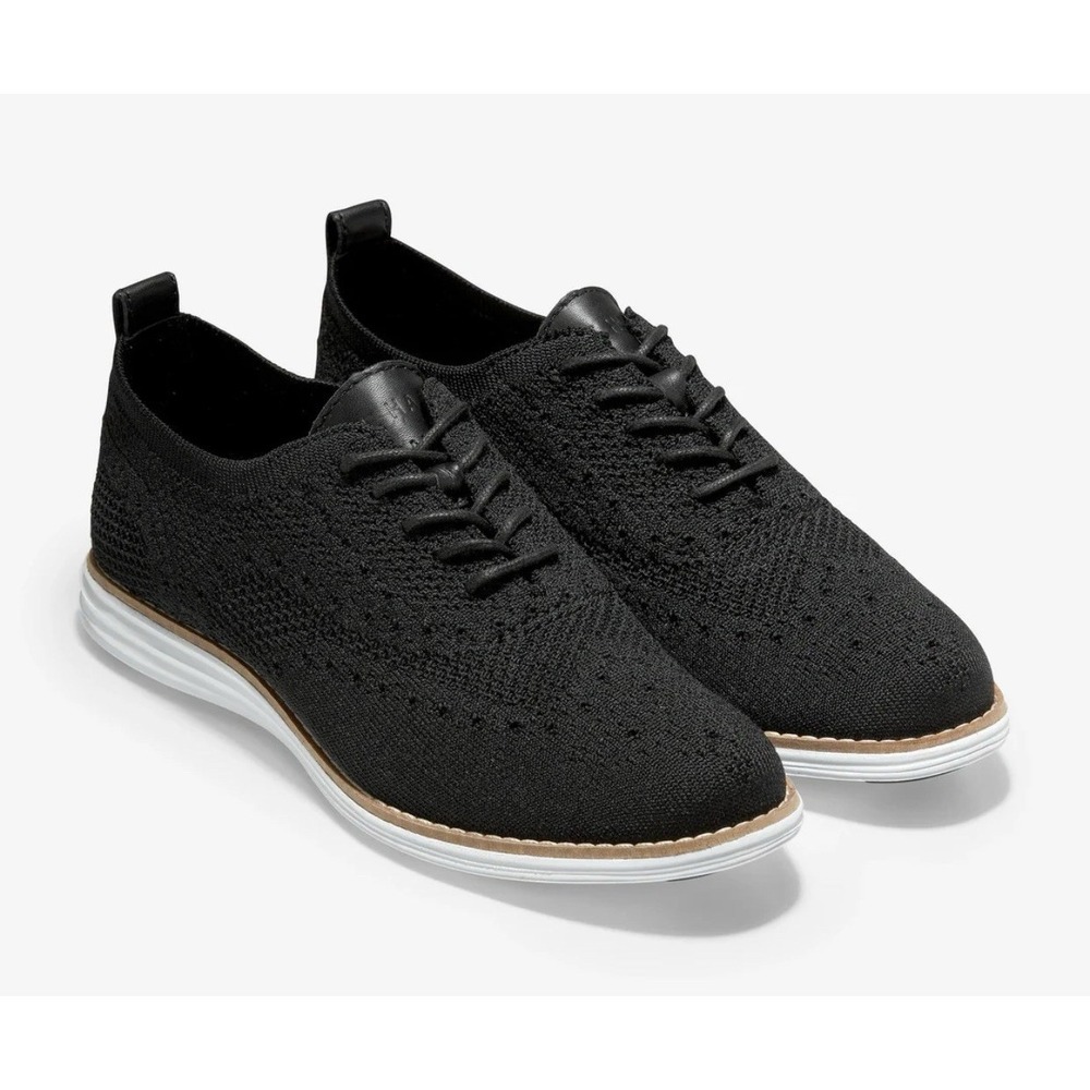 Cole Haan Women's Original Grand Stitchlite Black Wingtip Oxford‎ Shoes Size 9